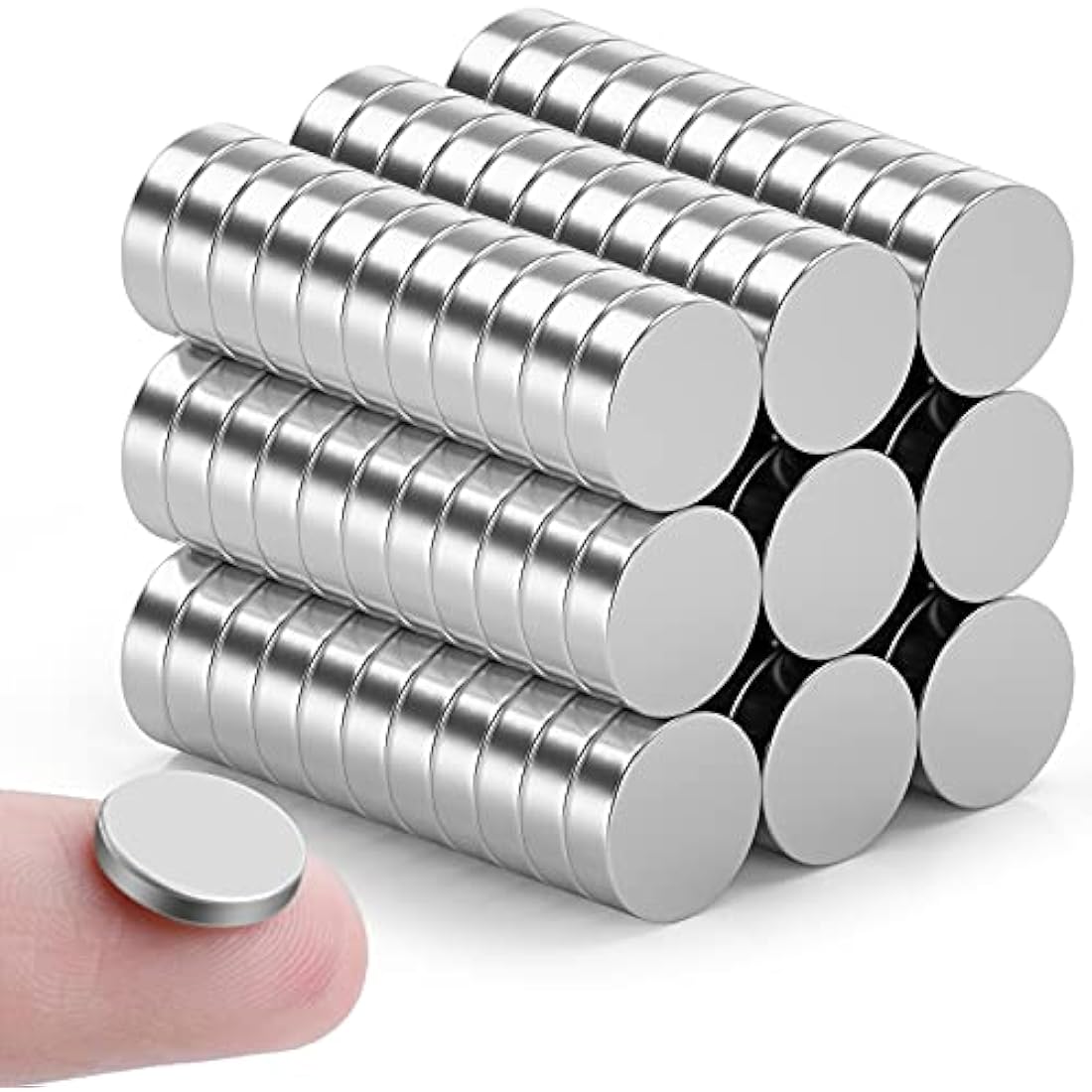 FINDMAG 100 Pack Magnets, 10 mm x 2 mm Fridge Magnets, Strong Small Magnet, Strong Whiteboard Magnet, Tiny for Adults, Magnetic Flat for Home, Office, Whiteboards, Crafts, Tools, DIY