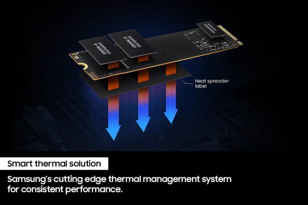 Samsung 990 PRO NVMe M.2 SSD, 2 TB, PCIe 4.0, 7,450 MB/s read, 6,900 MB/s write, Internal SSD, For gaming and video editing, MZ-V9P2T0BW