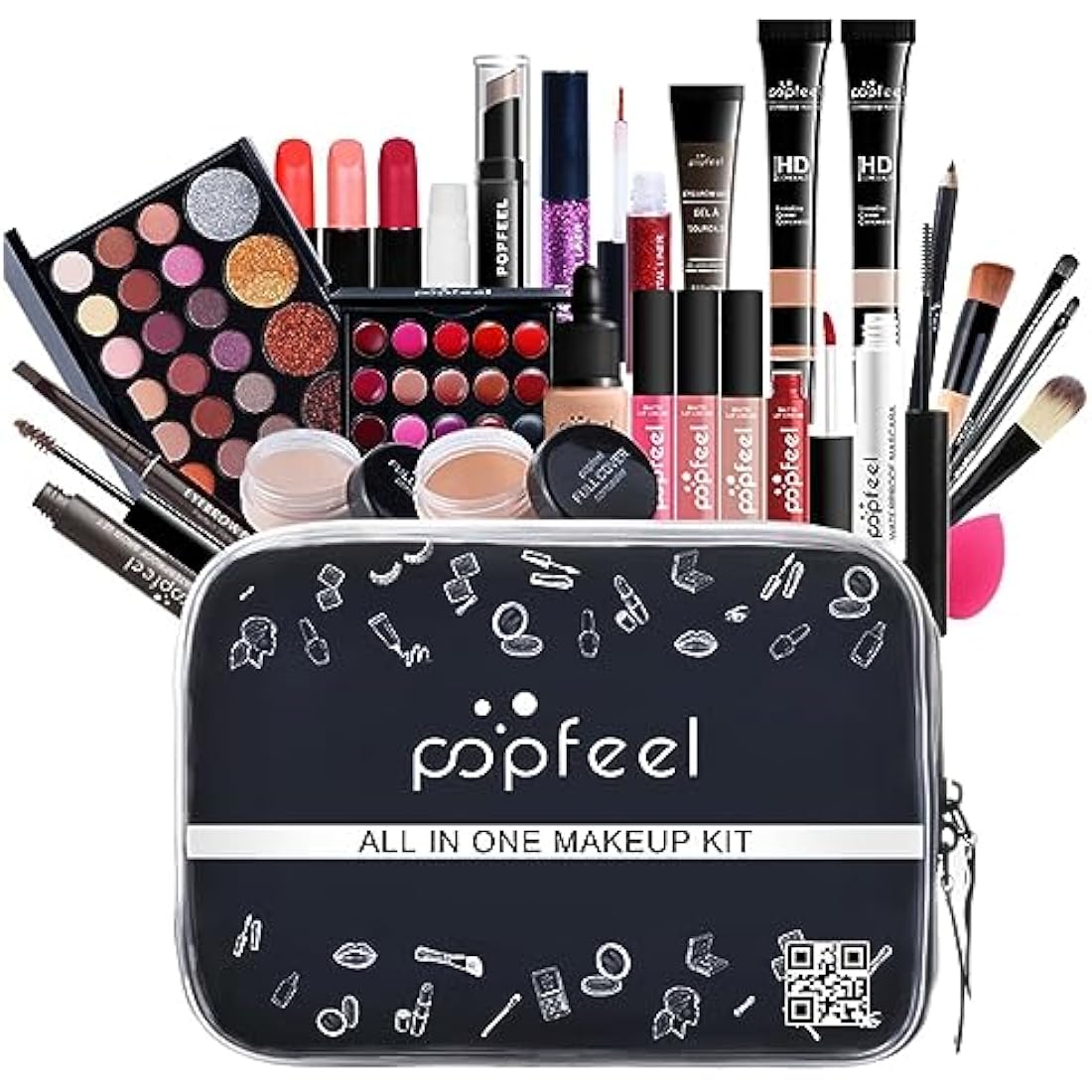 FantasyDay All-in-one Makeup Set Gift Surprise | Full Makeup Kit for Women Cosmetic Essential Starter Bundle Include Eyeshadow Palette Lipstick Blush Foundation Concealer Face Powder Lipgloss Brush