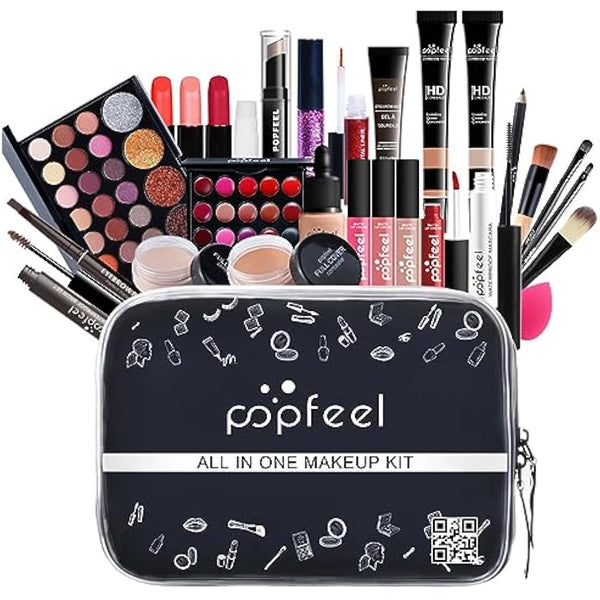 FantasyDay All-in-one Makeup Set Gift Surprise | Full Makeup Kit for Women Cosmetic Essential Starter Bundle Include Eyeshadow Palette Lipstick Blush Foundation Concealer Face Powder Lipgloss Brush