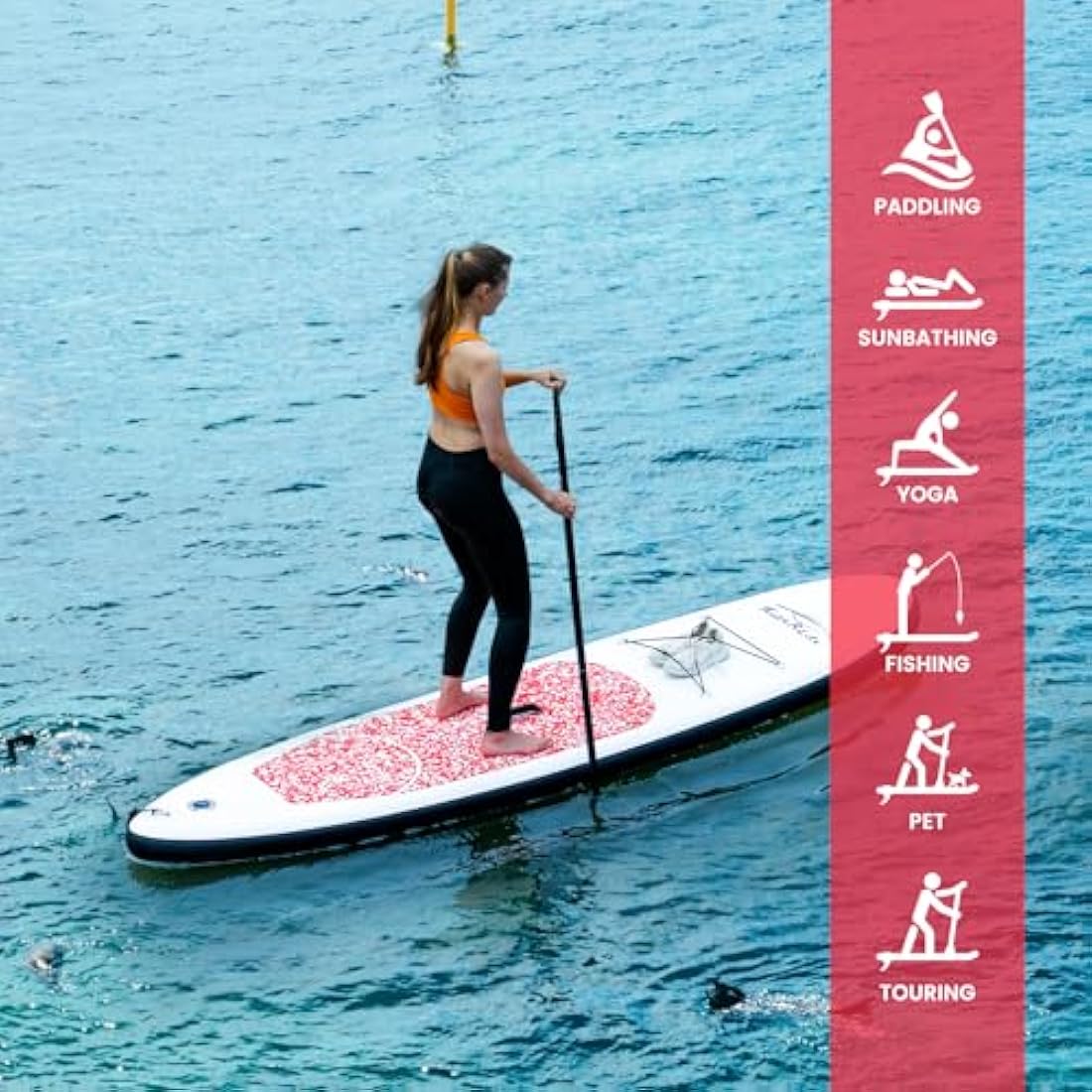 FEATH-R-LITE 10' &11' Inflatable Ultra-Light Stand Up Paddle Board for All Skill Levels Included with SUP, Adj Paddle, Pump, Backpack, Leash