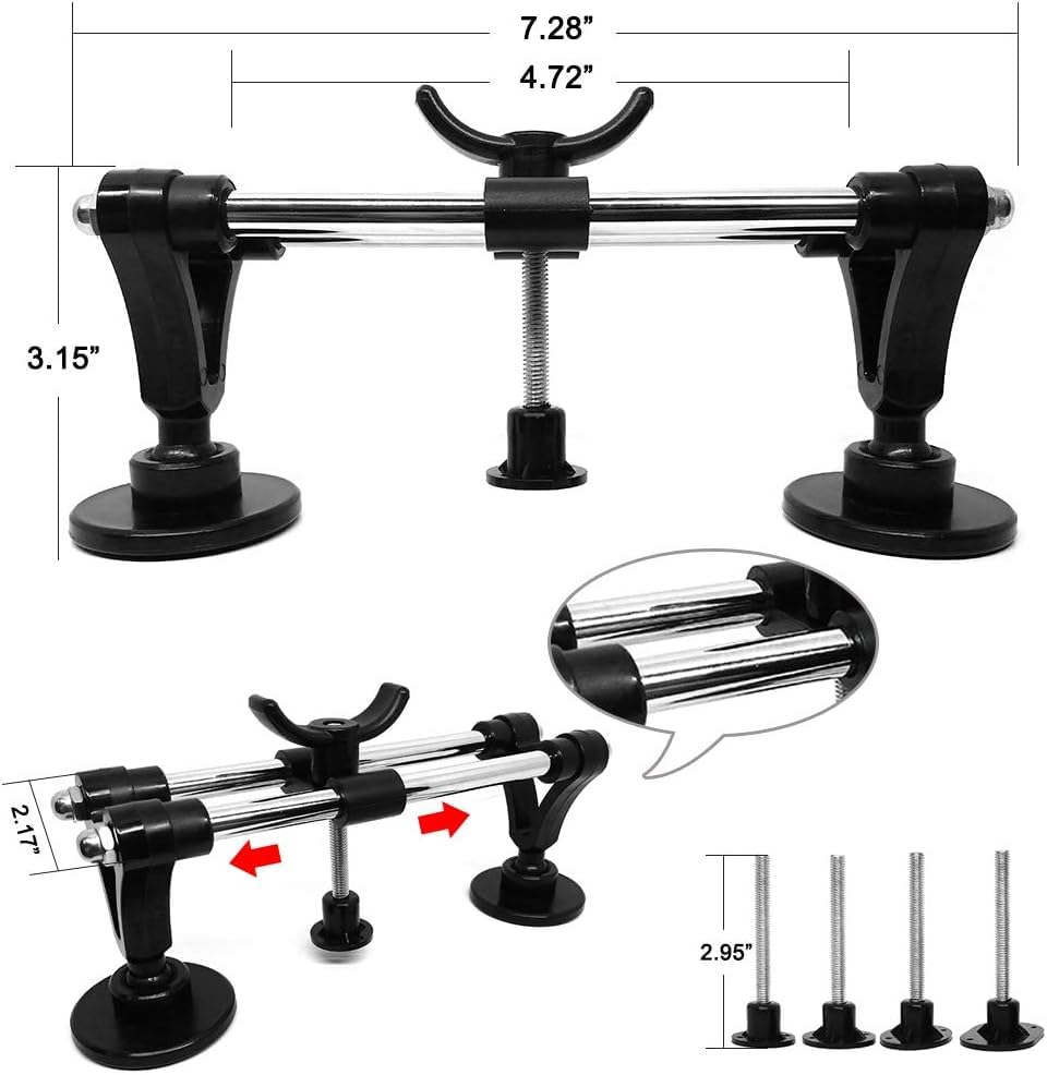 Auto Dent Puller Set with Double Pole Bridge Dent Repair Kit for Car Body Dent, Minor Dents, Door Dings and Hail Damage Removal