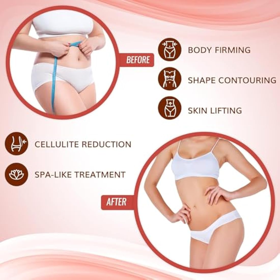 All Natural Moisturizing Body Applicator Wrap – Easy to Use Body Wrap -Anti Cellulite Solution- Firming Toning Tummy Wrap (6 WRAPS)