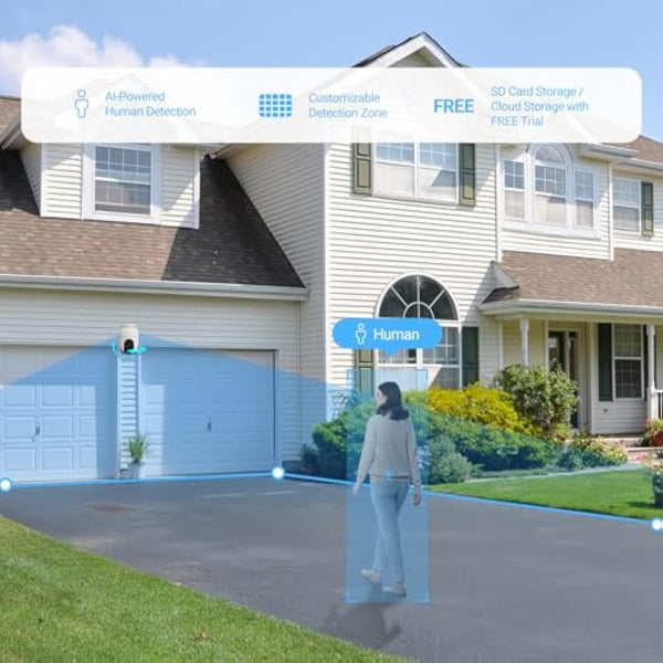 EZVIZ C8c 2MP 360° Outdoor WiFi Surveillance Camera with Auto-Zoom Tracking, Human Shape Detection, Colour Night Vision, Two-Way Audio, IP65 Waterproof, Active Defense