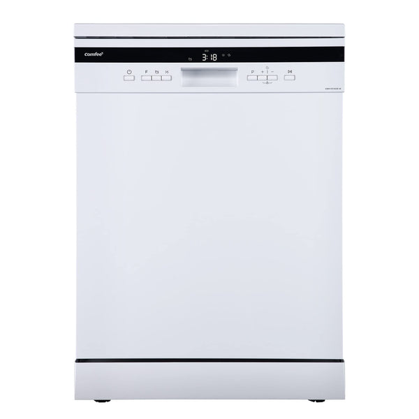 COMFEE' Freestanding Dishwasher CDWEF1034BW-UK 45cm Width, Slimline Dishwasher with 10 place settings, Quick Wash, Hygiene Wash, Delay Start, Half Load, Adjustable Basket - White