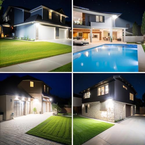 TASINUO 100W LED Floodlight Outdoor 2 Pack, 10000LM Outdoor Security Lights, IP67 Waterproof LED Spot Lights 7000K Daylight LED Flood Lights for Garden Yard Garages Warehouse Patio Billboard