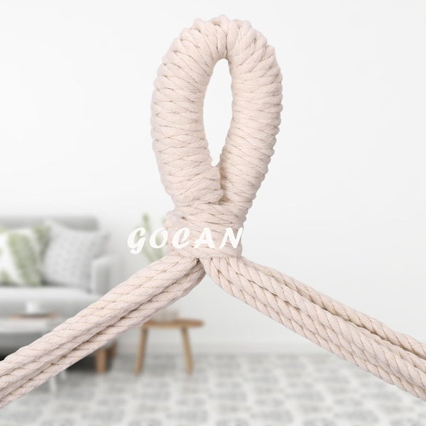 GOCAN Hammock Chair Large Hammock Swing,110 X 150cm load 350lbs,Cotton Hanging Chair Steel Spreader Bar Wide Seat Swing Chair(Beige)