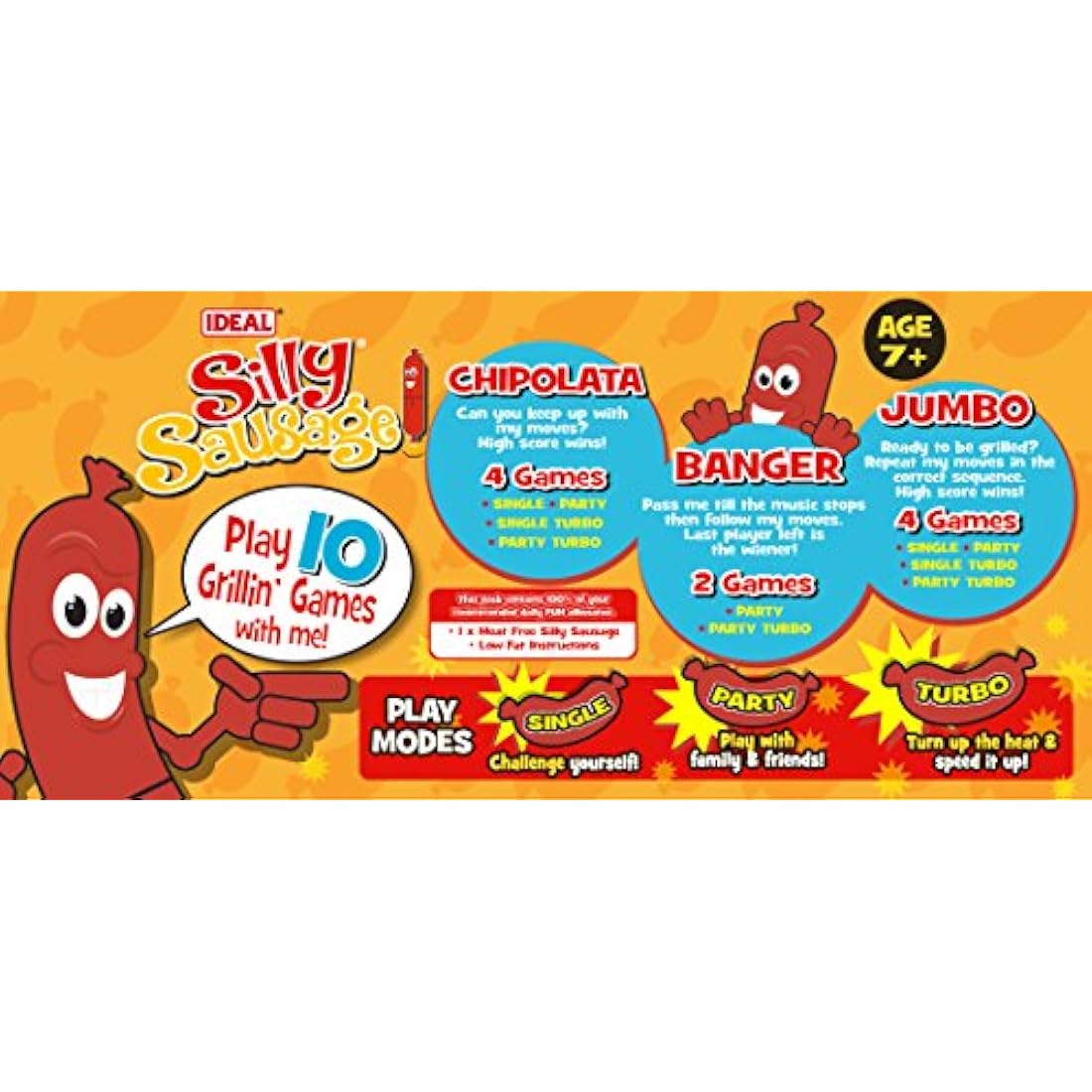 Ideal | Silly Sausage: The super speedy sausage reaction game | Family Games | For 1+ Players | Ages 7+