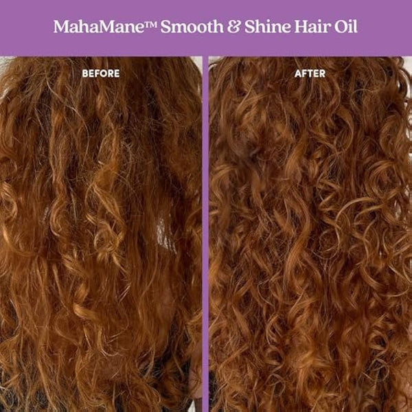 Fable & Mane Smooth & Shine Hair Oil, with UV Heat Protection. Post Wash Oil Reduces Frizz, Adds Instant Shine with Jojoba, Castor Oil and Ashwagandha (55ml)