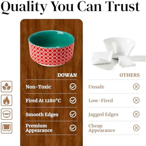 DOWAN Ramekins with Lids, 8 OZ Porcelain Ramekin Dishes for Creme Brulee Soufflé, Egg Mould, Muffin Cases, Mini Dip Bowl, Baking Bowl for Oven & Air Fryer, Vibrant Joy-Pack of 6