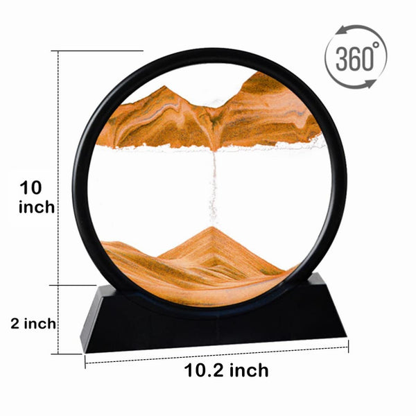 Arthink Moving Sand Art Picture,Liquid Motion 3D Sea Sandscape in Motion Display, Flowing Sand Frame Desktop Art Bookshelves Home Office Decoration(12 inch, Green)