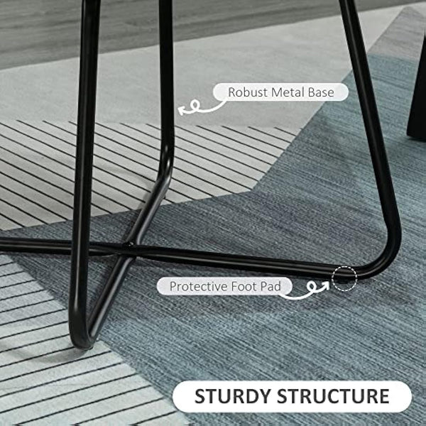 HOMCOM Modern Accent Chair, Velvet-Feel Fabric Upholstered Armchair with Metal Base for Living Room, Grey