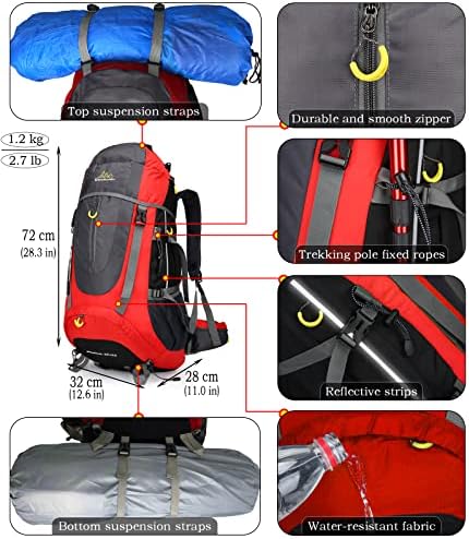 Doshwin 70L Backpack Trekking Camping Travel Hiking Large Rucksack for Men Women