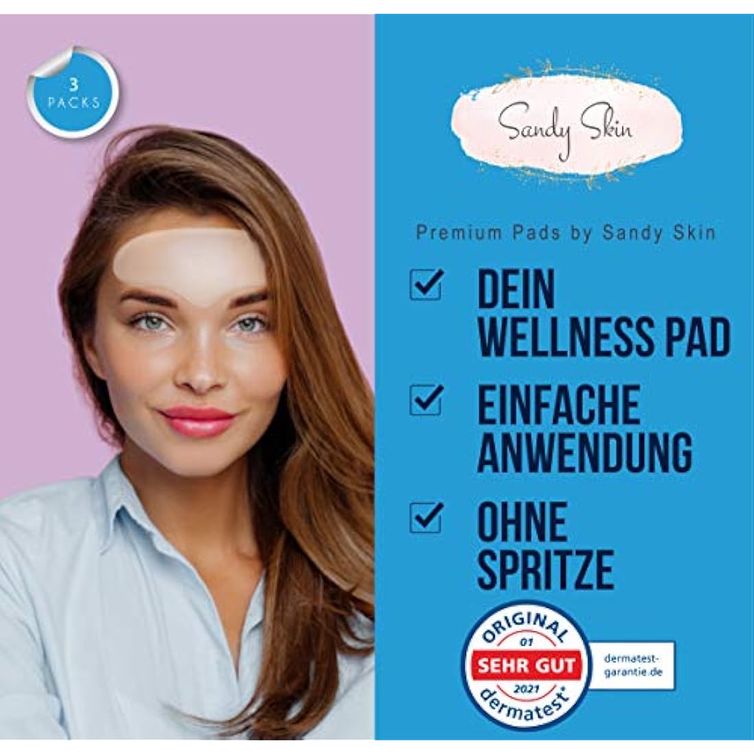 2-in-1 Sandy Skin® | 2x Forehead Pad & 1x Eye Pads | Forehead Pad | Eye Pads Wrinkle Reduction | Wrinkle Wrinkle | Forehead Wrinkle Pads | Forehead Wrinkle Reduction | Forehead Pads Against Wrinkles