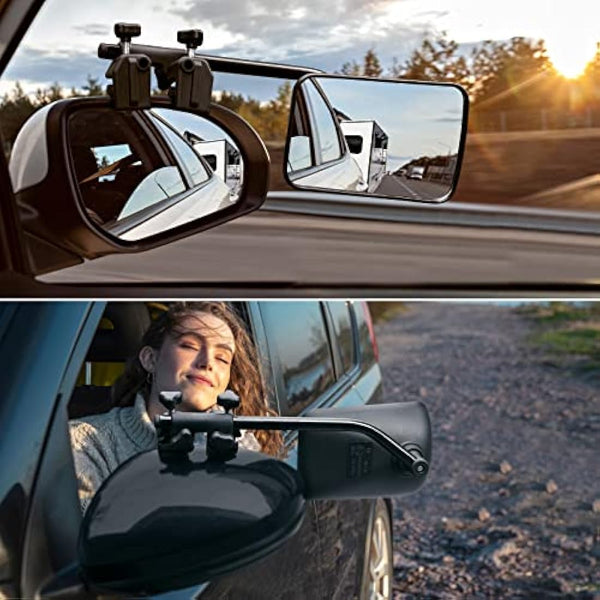 SUPAREE Car Towing Mirrors Caravan Towing Mirrors Caravan mirrors for Cars Wing Mirror Extensions for caravan towing with Clamps Safe Universal Pair