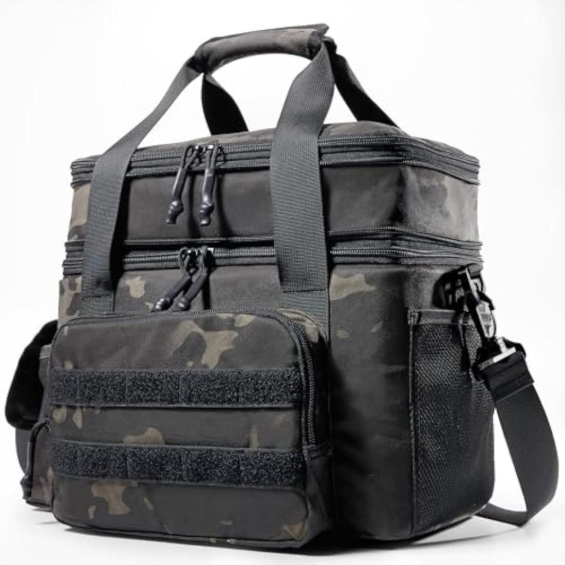 1TG Tactical Insulated Lunch Bag, Expandable Lunch Box for Men, Leakproof Large Cool Bag with Shoulder Stap, Reusable Lunch Tote Bag for Work Travel Camping Picnic Beach, 18L-24L