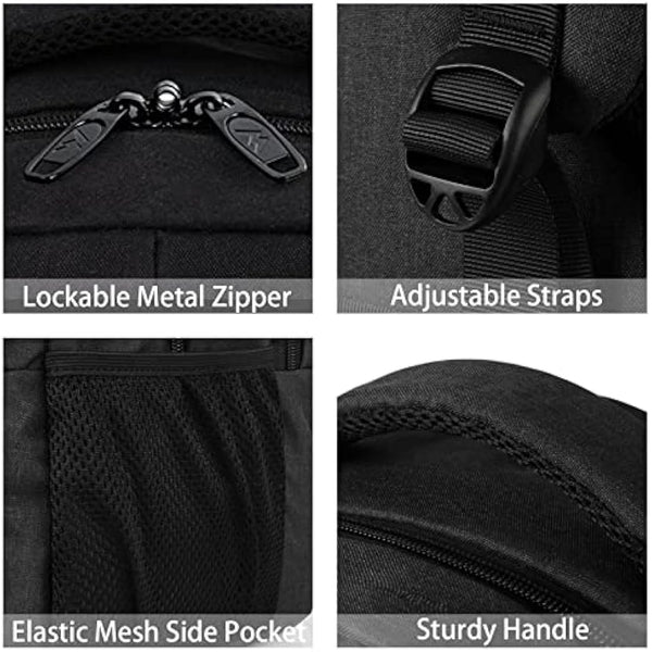 MATEIN Travel Laptop Backpack 17.3 Inch Large Computer Backpack Stylish Business Bag Men with USB Charging Port Water Resistant College Rucksack Unisex Lightweight computer Rucksack Daypack, Black