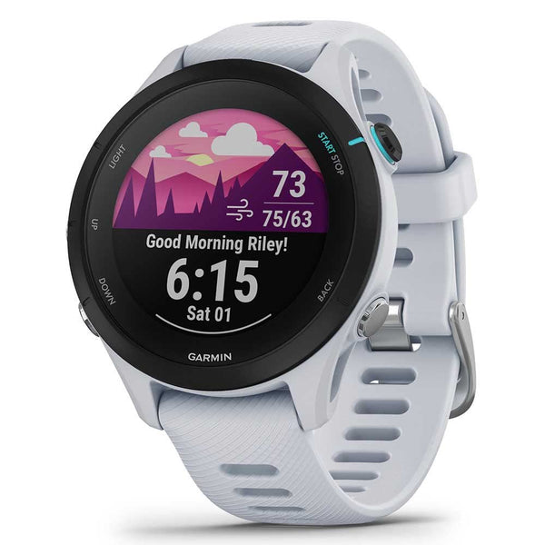 Garmin Forerunner 255 Music GPS 46mm Running Smartwatch, Lightweight, Music Storage, Advanced Training & Insights, Safety & Tracking Features, up to 14 days Battery Life, Whitestone