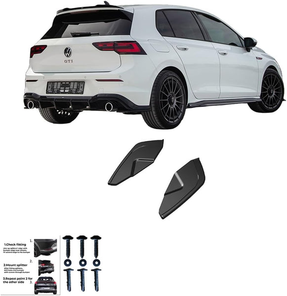 Oneway Rear Side Diffusors compatible with Volkswagen Golf VIII HB GTI 2020- - Gloss black