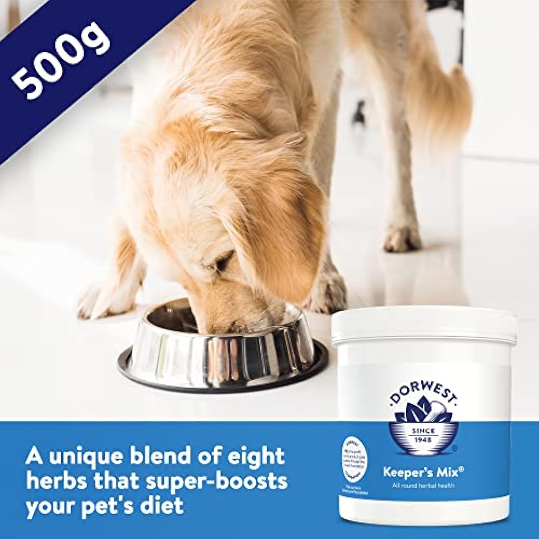 DORWEST HERBS Keeper’s Mix, 500g, Herbal Health Supplement for Dogs and Cats, Natural Herbs, Vitamins, and Minerals – for Healthier Happier Pets