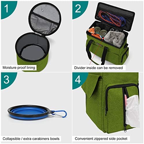 Airline Approved Pet Travel Bag, Weekend Travel Set for Dog and Cat, Tote Organizer with Multi-Function Pockets