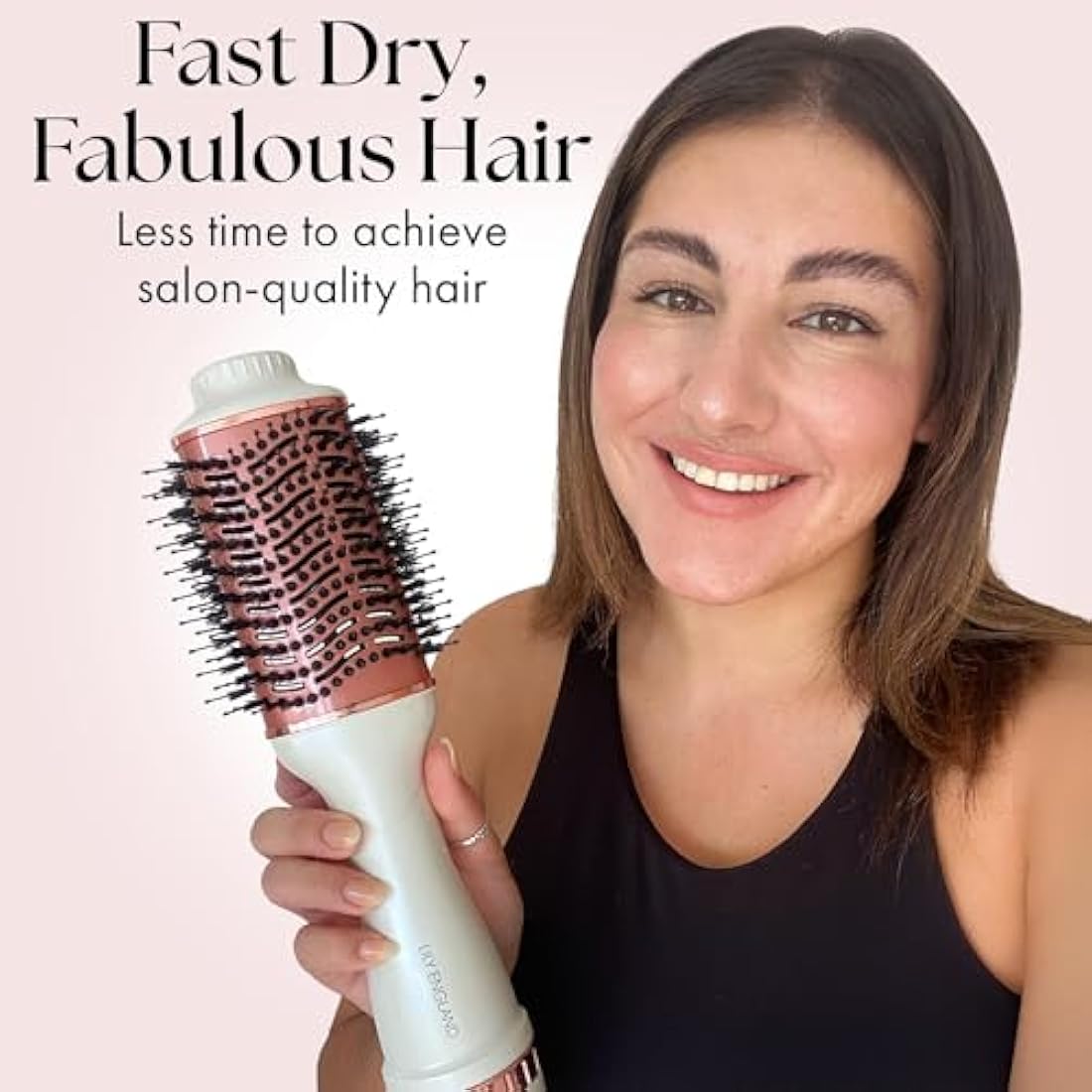 Hair Dryer/Hot Air Brush with Adjustable Temperature - for Styling Short, Medium & Long Hair - Women Hair Volumizer & Styler - Lily England Heated Hair Dryer