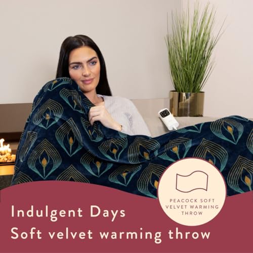 Dreamland Hygge Days Electric Blanket – Heated throw - Zebra, Luxury Faux Fur, 5-minute Fast heat up, 6 temperature settings, 1/3/9-hour auto timer, Electric throw, Machine Washable, 160x120cm