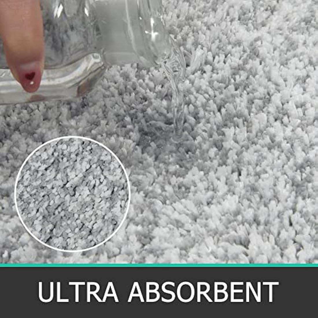 Pauwer Bath Mat Set 3 Pieces Bathroom Mat and U-Shape Toilet Mat Set Microfiber High Density Soft Water Absorbent Bath Rug Non slip Shower Rugs for Bathroom