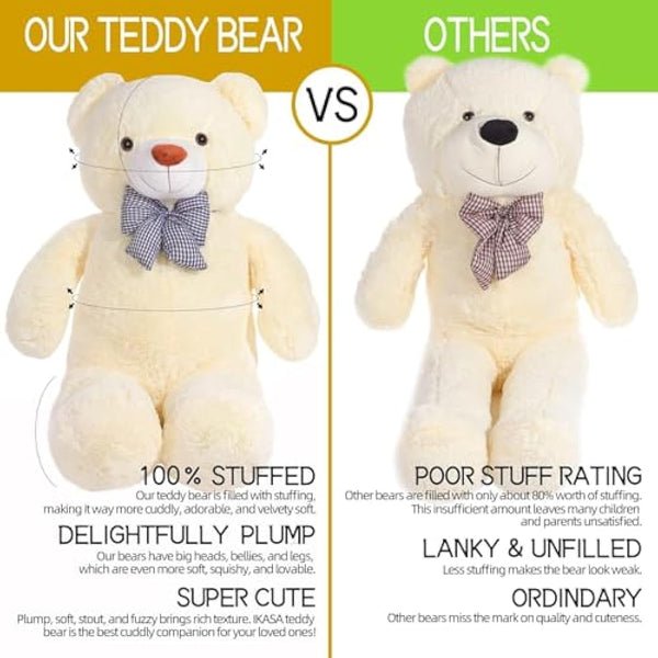 IKASA Giant Teddy Bear Soft Toys Stuffed Animals (78cm, white)