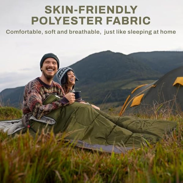 Elevon Sleeping Bag for Adults Teens Kids Cold Warm Weather, Portable Waterproof & Lightweight, Compact with Compression Sack, for 3-4 Seasons Camping, Backpacking, Hiking, Travel, Indoors Outdoors