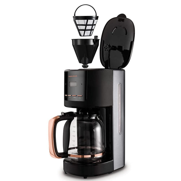 Morphy Richards Compact Espresso Machine, Dual Cup, 1L Water tank, Variable Steam Control and Milk Frother Wand, Ground Coffee and ESE Pod Compatible, Stainless Steel, 172022