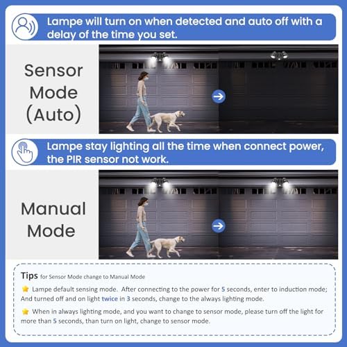 ALUSSO LIGHTING 25W LED Security Lights with Motion Sensor Outdoor 2000lm, Warm Neutral Cool White Adjustable Double PIR Sensor Wall Light IP54 Waterproof for Garden Yard Porch