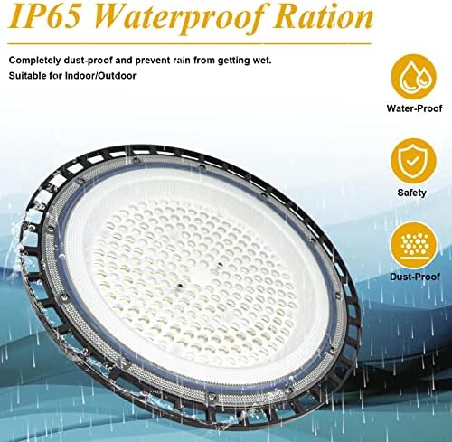4Pack 200W UFO LED High Bay Light 20000 Lumens Industrial Lamp Commercial Area Lighting Fixture, Daylight White 6500K LED Shop LightsCommercial Lighting Fixture for Workshop Factory Warehouse Garage