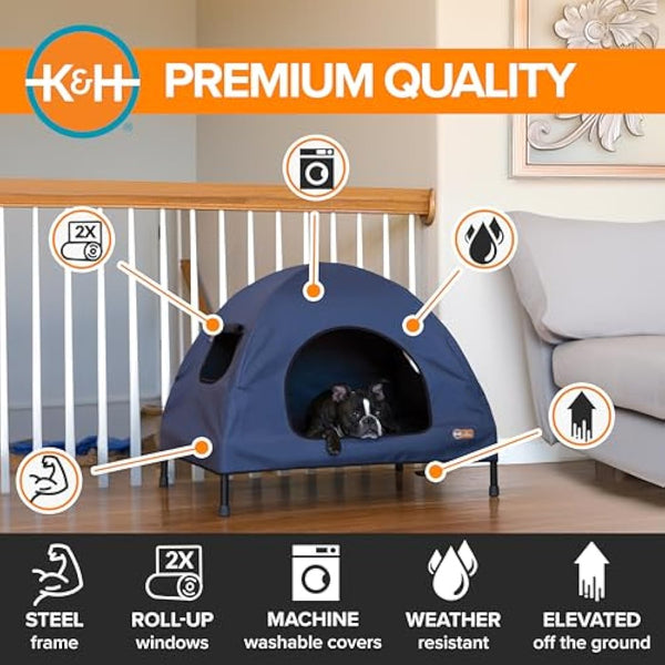 K&H Pet Products Original Pet Elevated Bed for Dogs/Cats, Medium, Blue