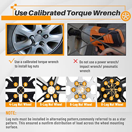 MIKKUPPA M12x1.5 Alloy Wheel Nuts - 19mm Hex Replacement for Ford, fiesta, Kuga, Alloy Wheels (20Pcs, Chrome)