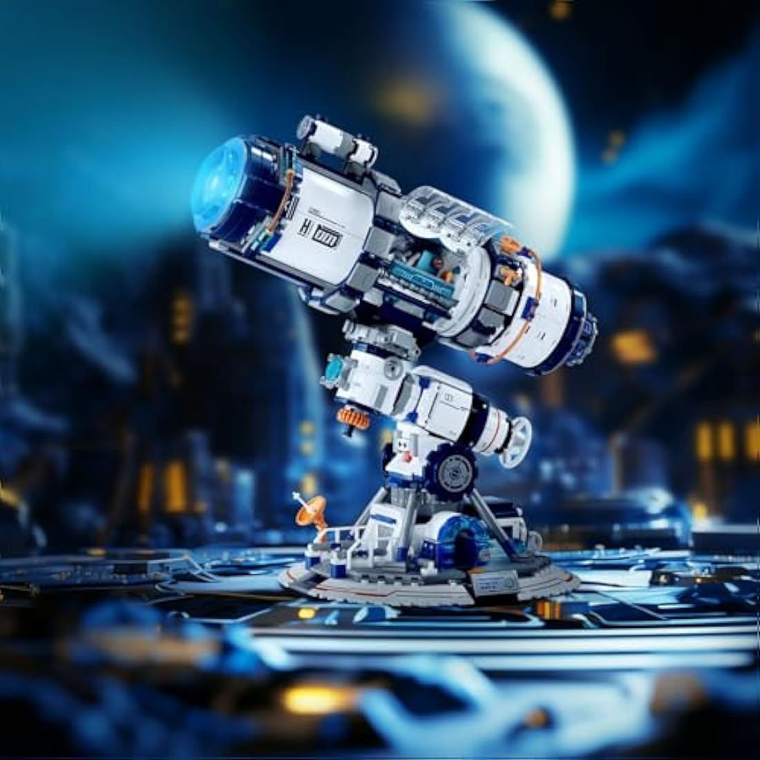 JMBricklayer Space Telescope Building Sets with Lights, Planet Station Building Toys for Adults, 70009 Science Space Exploration Telescope Hobby Model Gift for Teens Kids 8+ (995PCS)