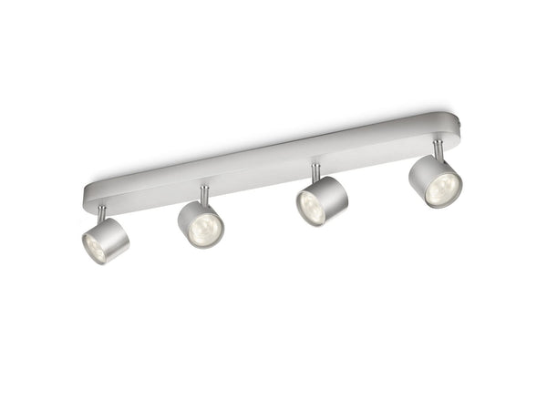 Philips MyLiving Star 4 Bar Spotlight Ceiling Light (Integrated 4 x 3 W LED Bulb) - Aluminium
