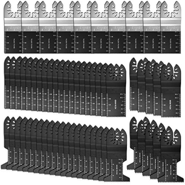 60pcs Oscillating Saw Blades Wood Metal Cutting Universal Quick Release Multitool Accessories for Bosch Craftsman DeWalt Dremel Fein Ridgid Tch