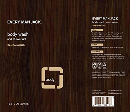 Every Man Jack Body Wash, 500 ml, Sandalwood