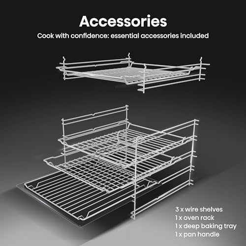 Hisense HDE3211BBUK 60cm Electric Cooker with Ceramic Hob-Black , A Rated Double Oven