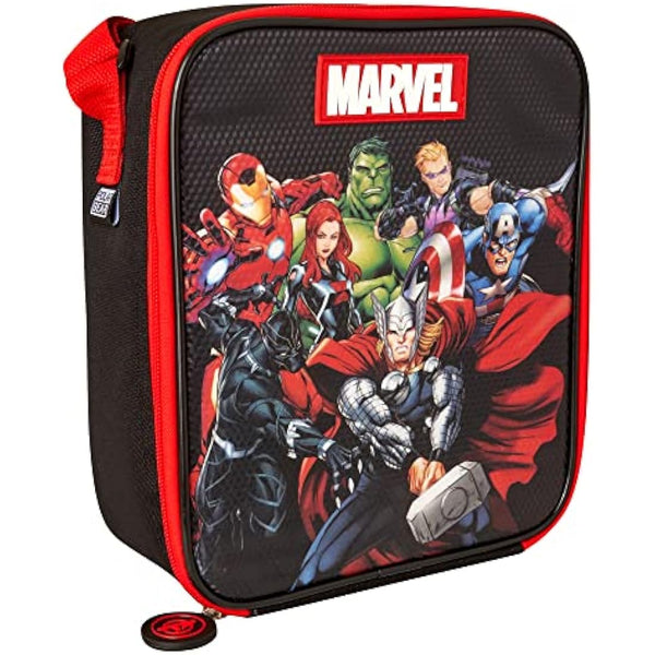 Marvel Avengers Tech Insulated Kids Lunch Shoulder Strap, Official Merchandise by Polar Gear – 600D Polyester Cooler, Reusable Food & Drink Thermal Cool Bag for School Nursery Snacks Picnic-Blue