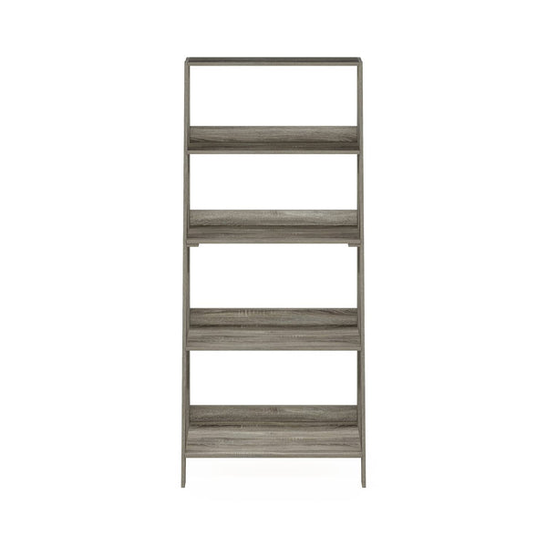 Furinno 5-Tier Ladder Bookcase Display Shelf, French Oak