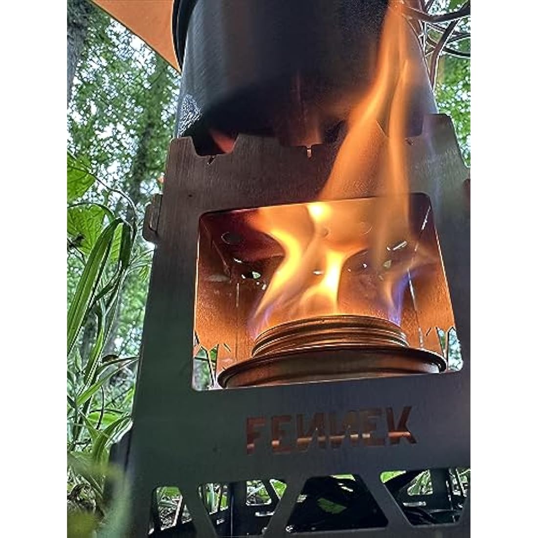 FENNEK Hobo Solo Titan | Firebox | Outdoor Stove | Plug-In Hobo Cooker with Bag | Very Compact | 100% Titanium | Made in Germany