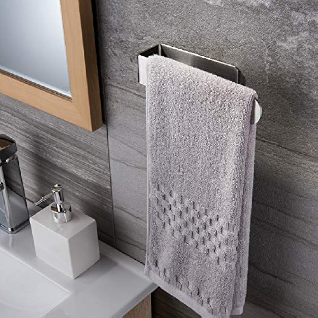 YIGII Hand Towel Holder Self Adhesive - Towel Ring Stainless Steel Towel Rail for Bathroom