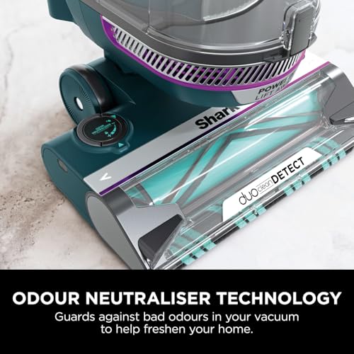 Shark PowerDetect Corded Upright Vacuum Cleaner, DuoClean Detect, Reverse Clean, Anti Hair Wrap Plus, Anti-Allergen, 8m Cord, 1.3L, Dusting Brush, Pet, Crevice, Multi Surface Tools & Bag, AZ3900UKTBK