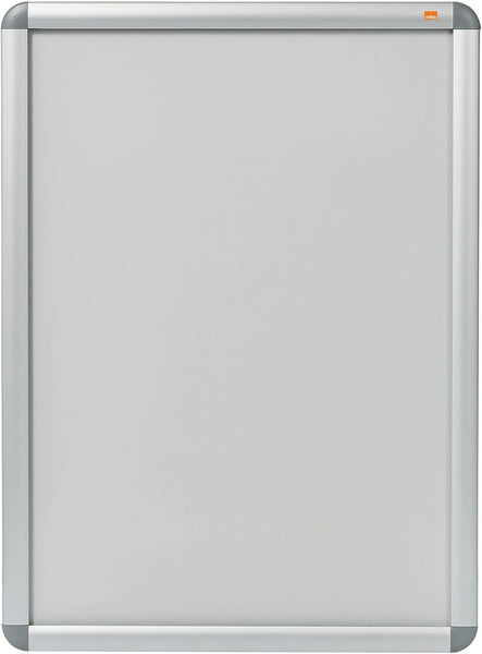 Nobo A3 Poster Frame Sign Holder With Snap Frame, Wall Mounted, Aluminium Trim, Anti-Glare Protective Cover, Premium Plus, Silver, 1902213