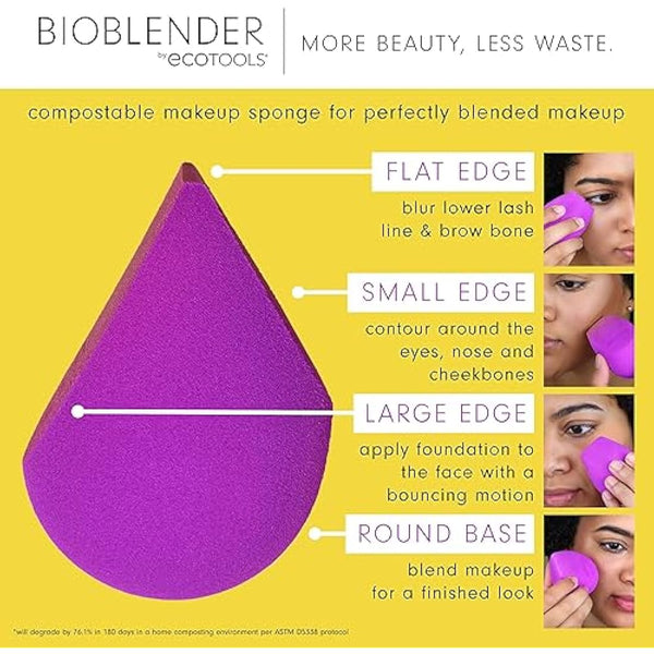 Ecotools Bioblender By Makeup Sponge Duo Pack For Liquid & Cream Make-Up