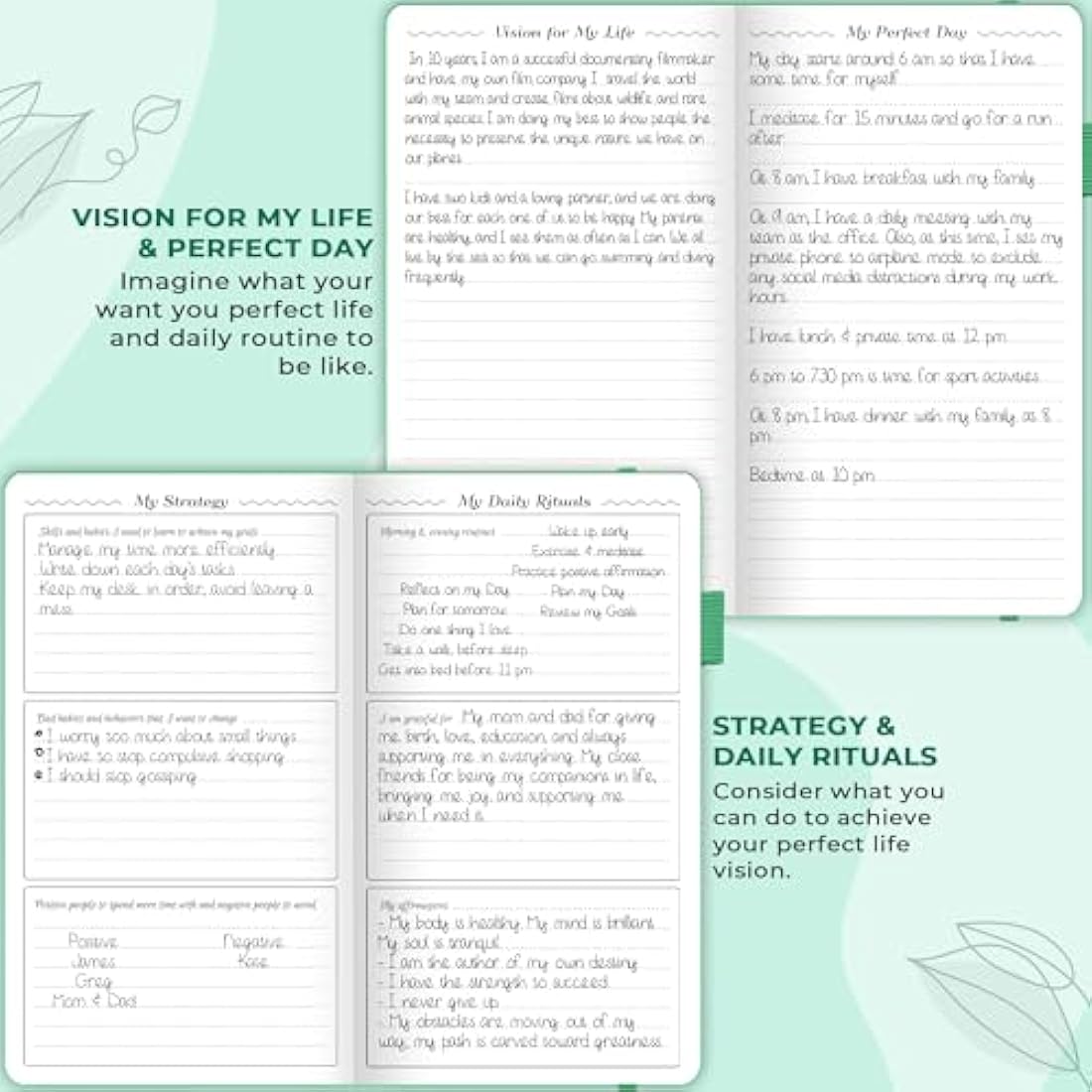 GoGirl Planner and Organizer for Women – Pocket Weekly Planner, Goals Journal & Agenda for Time Management & Productivity. Undated (Emerald)