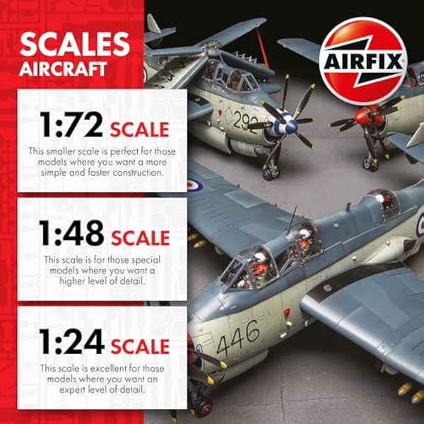 Airfix Model Set - A06102A Supermarine Seafire F.XVII Model Building Kit - Plastic Model Plane Kits for Adults & Children 8+, Set Includes Sprues & Decals -1:48 Scale Model