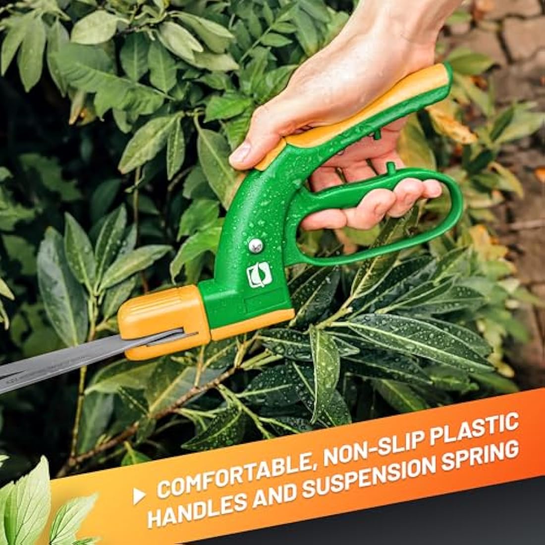 GRÜNTEK Grass Shears Swift 380 mm Teflon 360° Rotating Cutter Head, Teflon Coated, Comfort Lawn Grass Shear, 21 Days Money Back